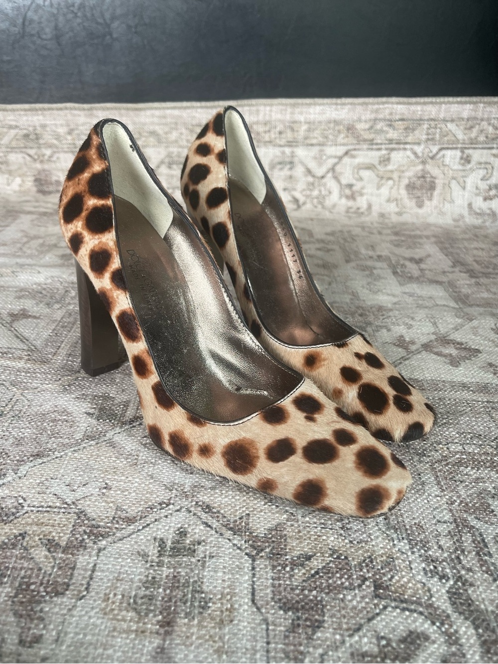 Dolce & Gabbana Y2K 2000’s Leopard Print Pony Chepardo Square Toe Heels - Picture 13 of 14